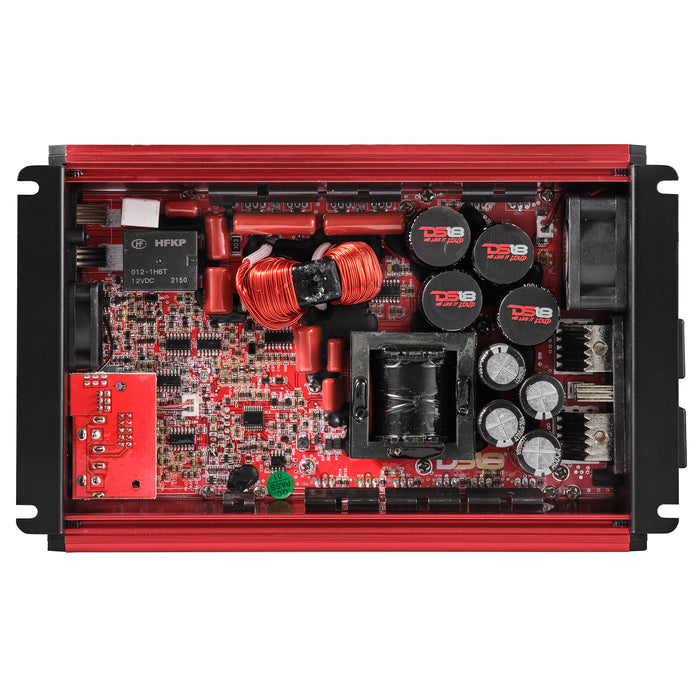 FRP Compact Full-Range Class D 1-Channel Amplifier 2,500 Watts Rms @ 1-ohm Red