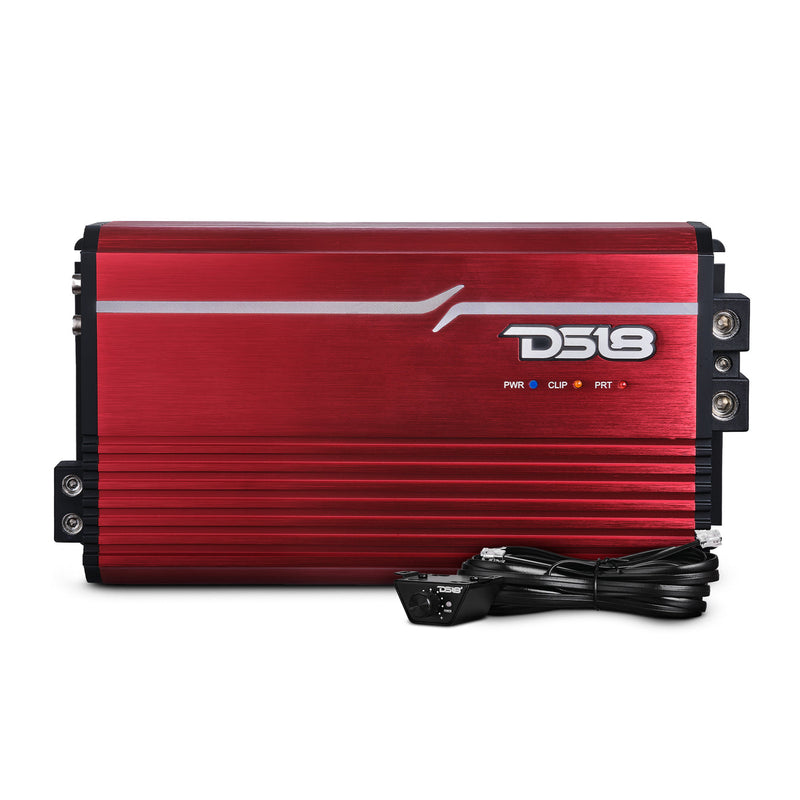 DS18 FRP Compact Full-Range Class D 1-Channel Amplifier 3,500 Watts Rms @ 1-Ohm Red