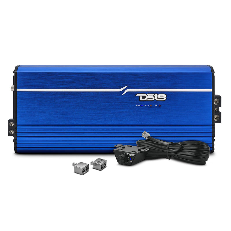 DS18 FRP-8K/BL Class-D Monoblock Full-Range Amp – 8000W RMS, Blue Finish
