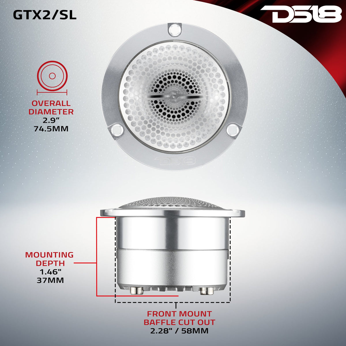 DS18 GTX2/SL 3-inch super bullet tweeter - view 8