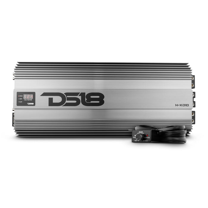 HOOLIGAN KO Silver 1-Channel Amplifier with Voltmeter 10000 Watts Rms @ 1-Ohm Made In Korea