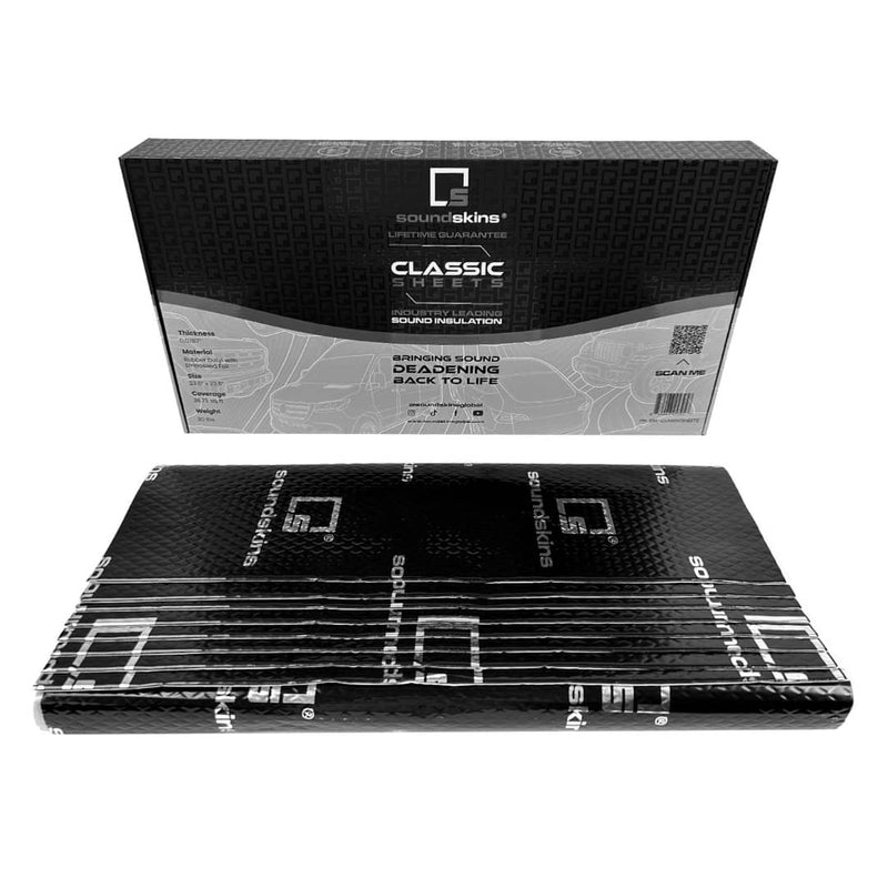 SoundSkins SSK-CLASSICSHEETS Classic Black Sheets Sound Deadening Kit Double Layer Mat | Pure Rubber Butyl & Diamond Embossed Foil, 38.75 sq ft