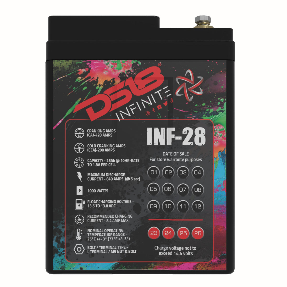 DS18 INF-28 28Ah AGM battery - view 4