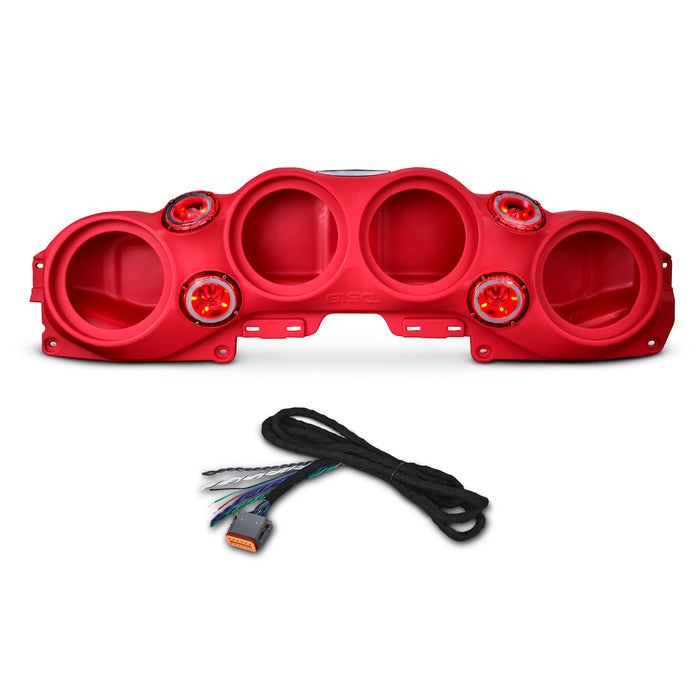 Jeep JL/JLU,JT Overhead Bar System Fits 4 X 8" Speakers (Not Included) and 4 X Tweeters PRO-TW4L and Harness Included - RED