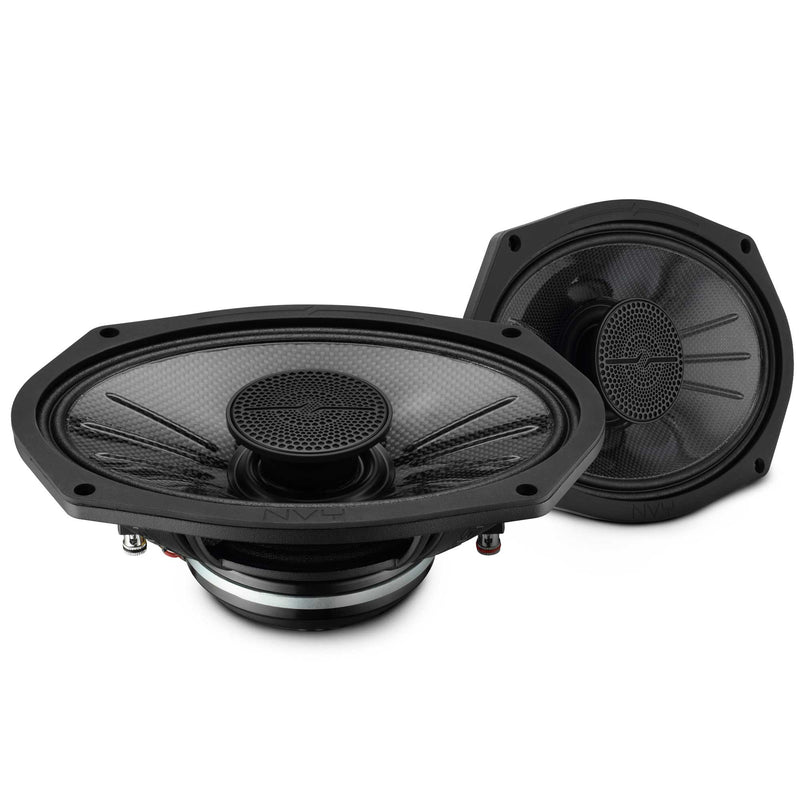DS18 NVY-69HDCFSL-N4 6x9” Slim Hybrid Loudspeakers with Compression Driver & Carbon Fiber Cone | 250W RMS 4-Ohm High Output Speakers