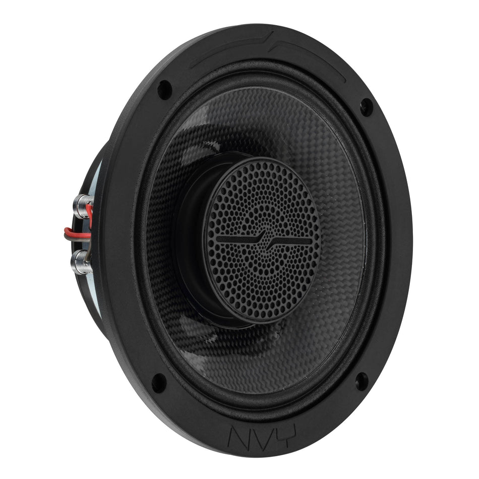DS18 NVY-6HDCFSL-N2 6.5” Slim Hybrid Loudspeaker with Compression Driver – 250W RMS, 2 Ohm, Carbon Fiber Cone, Neodymium Magnet