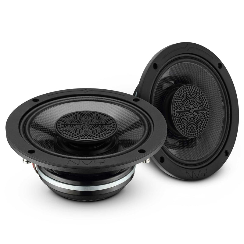 DS18 NVY-6HDCFSL-N4 6.5” Slim Hybrid Loudspeakers with Compression Driver – 250W RMS, 4 Ohm, Carbon Fiber Cone, Neodymium Magnet
