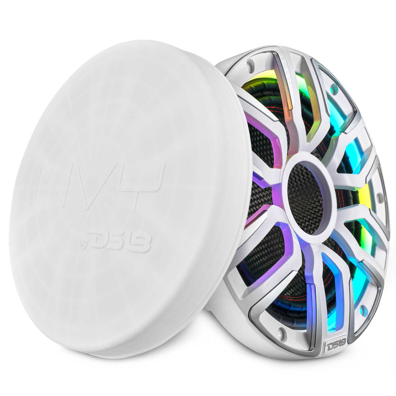 DS18 NVY-M10SUB/WH 10” Marine & Powersports Subwoofer with Carbon Fiber Cone and Neodymium Magnet – 600W RMS, 4-Ohm