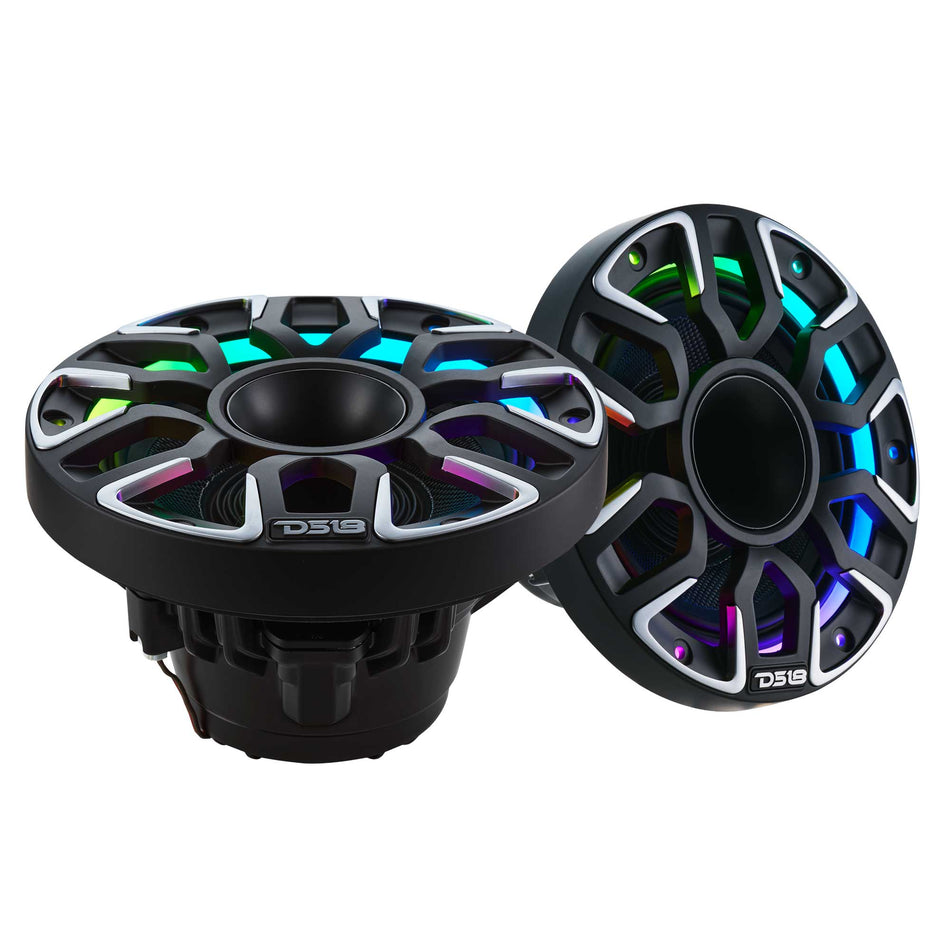 DS18 NVY-M6DC/BK 6.5” Marine-Grade Hybrid Coaxial Speaker with Kevlar Cone, Compression Driver & Neodymium Magnet – 200W RMS, 4-Ohm
