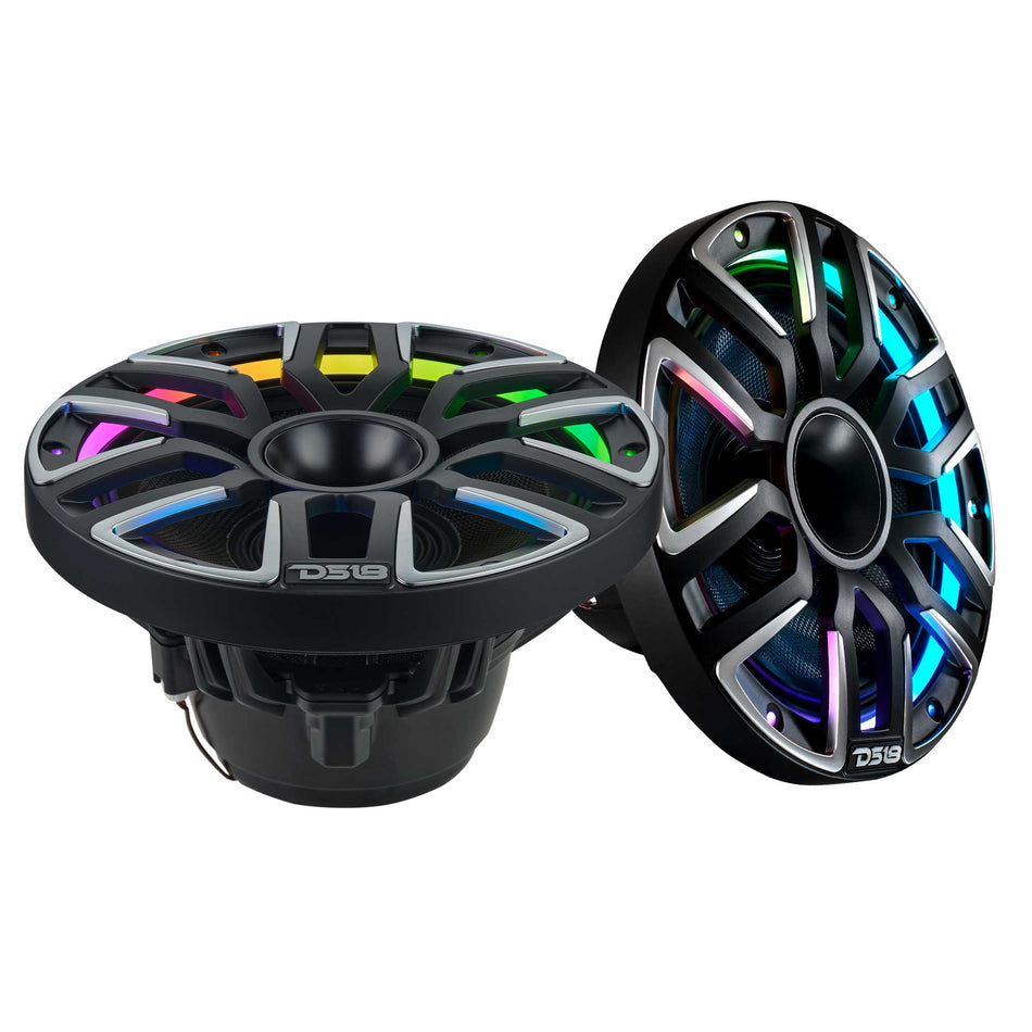DS18 NVY-M8DC/BK 8" Marine-Grade Hybrid Coaxial Speaker – Kevlar Cone, Neodymium Magnet, Compression Driver | 200W RMS, 4 Ohm