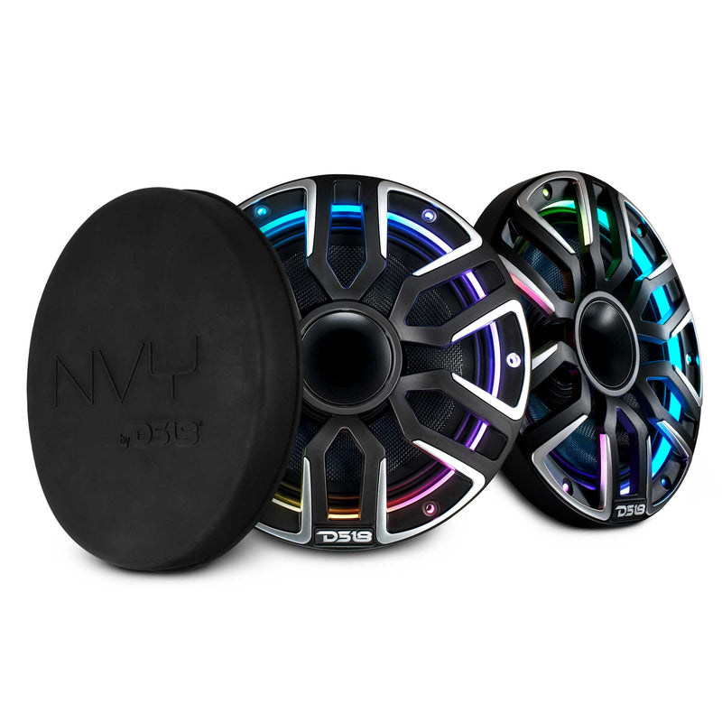DS18 NVY-M8DC/BK 8" Marine-Grade Hybrid Coaxial Speaker – Kevlar Cone, Neodymium Magnet, Compression Driver | 200W RMS, 4 Ohm