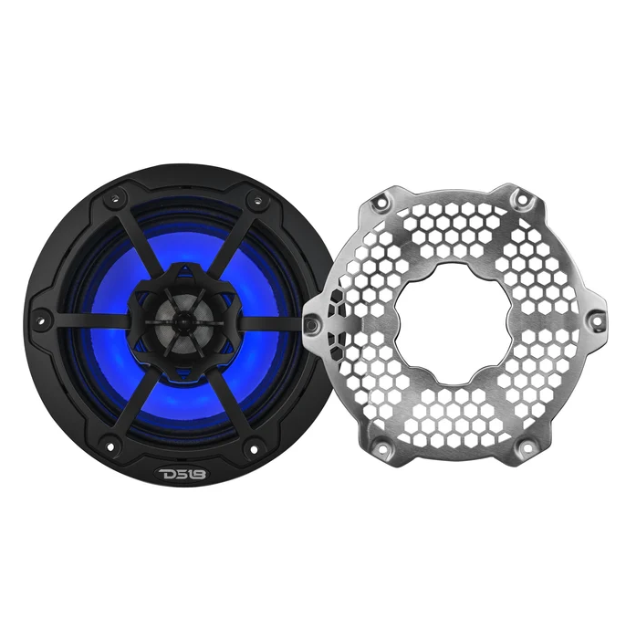 DS18 NXL-6MD/BK 6.5” Marine 2-Way Hybrid Speaker with RGB LED, Compression Driver and Neodymium Magnet | 250W RMS 4-Ohm