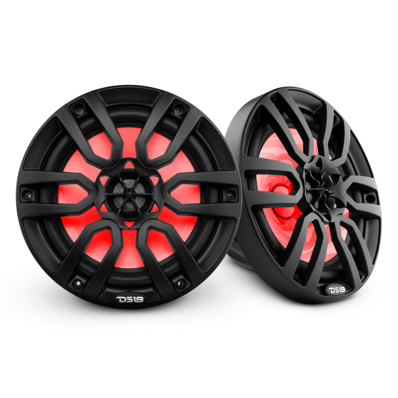 NXL 8" 2-Way Coaxial Marine Speaker With LED RGB Lights 125 Watts Rms 4-Ohm -Black