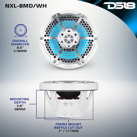 DS18 NXL-8MD/WH 8-inch marine speakers - view 11