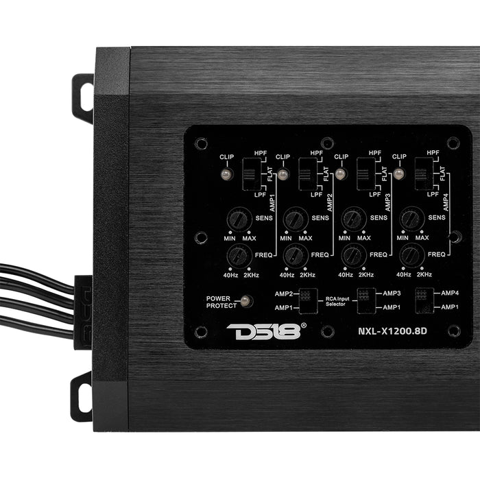 NXL Marine & Powersports Amplifier 8 Channel Water Resistant IP67 Full Range Class D 8x150W @ 4-Ohm