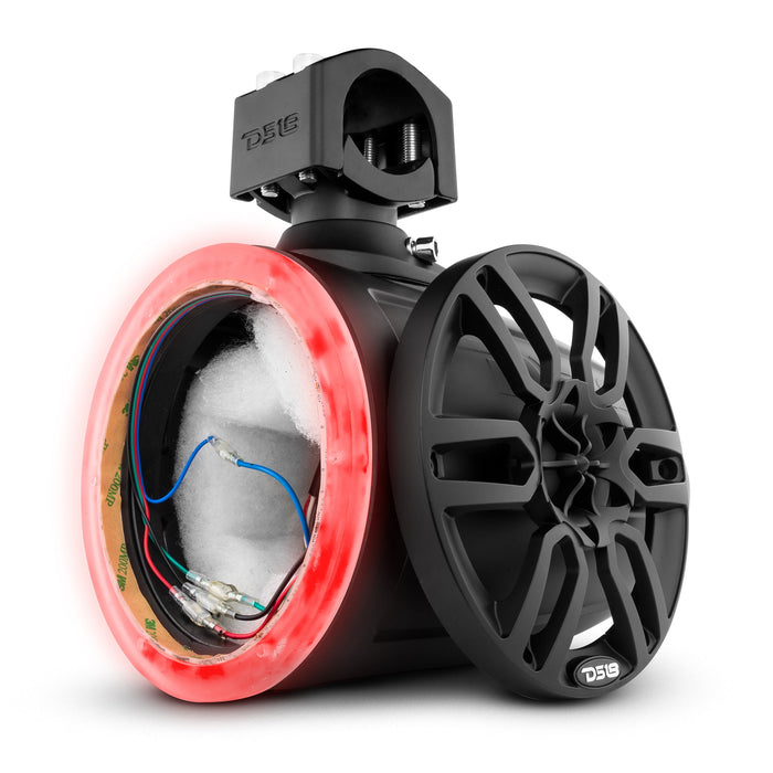 DS18 DS-NXL-X6TP/BK.NS HYDRO 6.5 Inch Marine Tower W/ Integrated RGB LED Lights No Speakers Black