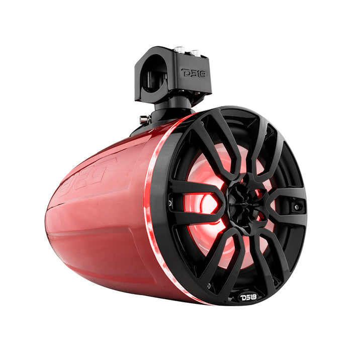 DS18 DS-NXL-X8TP/RD HYDRO 8 Inch Marine Towers W/ Integrated RGB LED Lights 375 Watts Red DS18
