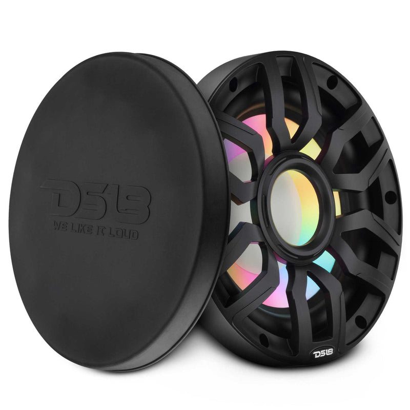 DS18 NXL-IQ10SUB/BK 10” Marine Subwoofer 500W RMS 4 Ohm – Hybrid Magnet Motor, LED Lights, Removable Grille