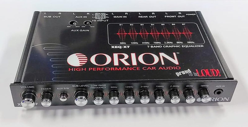 Orion XTR XEQ-X7 7-Band Graphic Equalizer w/ Front AUX Input