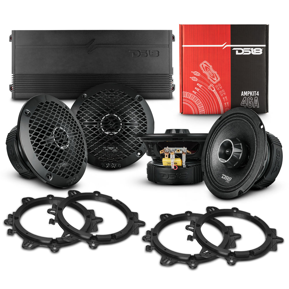 DS18 PKG-PROZT62 6.5” Pro Midrange Coaxial Speakers Kit – High Sensiti ...