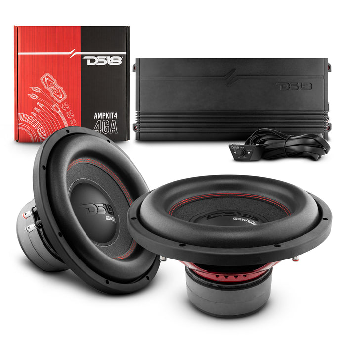 DS18 PKG-SUB2 Car Audio Bass Package | Dual 12” Subwoofer & Amplifier