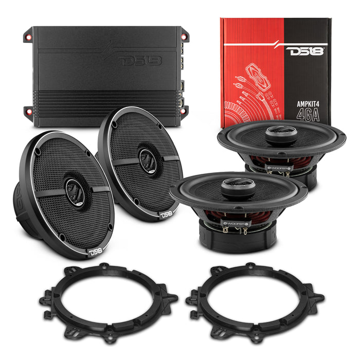 DS18 PKG-ZXI62 6.5" High-Performance Coaxial Speakers – 2-Way Full-Range, High Power Handling, Easy OEM Upgrade Kit