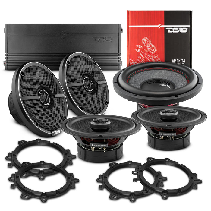 DS18 PKG-ZXI62SUB1 All-in-One Car Audio System | 6.5" 2-Way Speakers, 12" Subwoofer, 5-Channel Amplifier