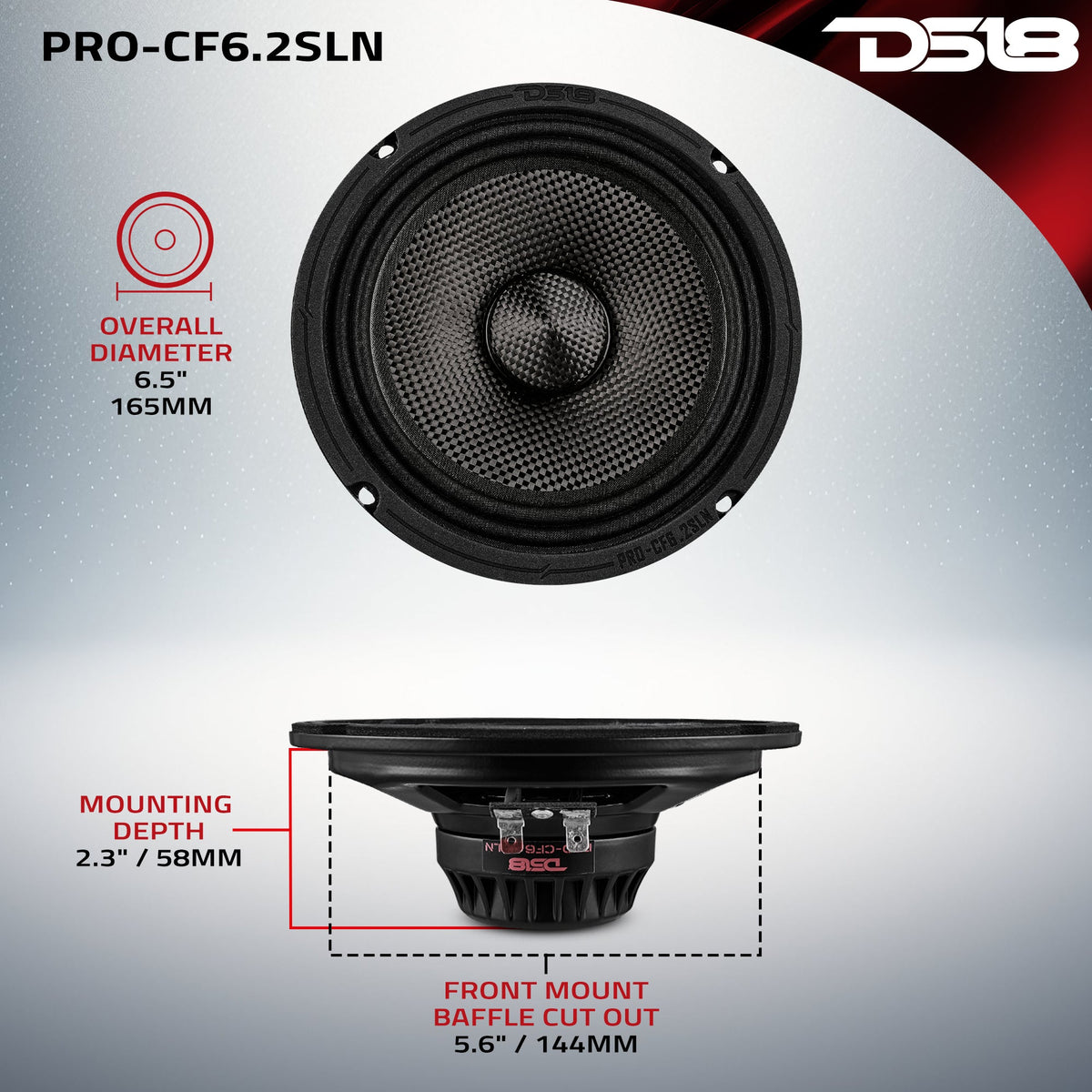 DS18 PRO-CF6.2SLN 6.5-inch slim loudspeaker - view 7