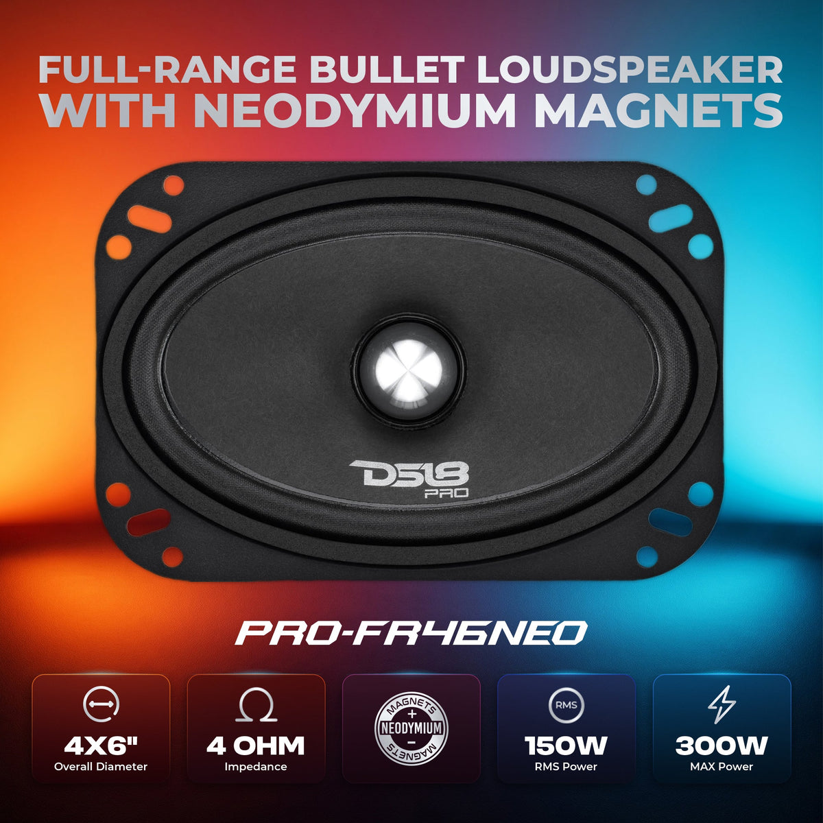 DS18 PRO-FR46NEO 4x6-inch full-range loudspeaker - view 2