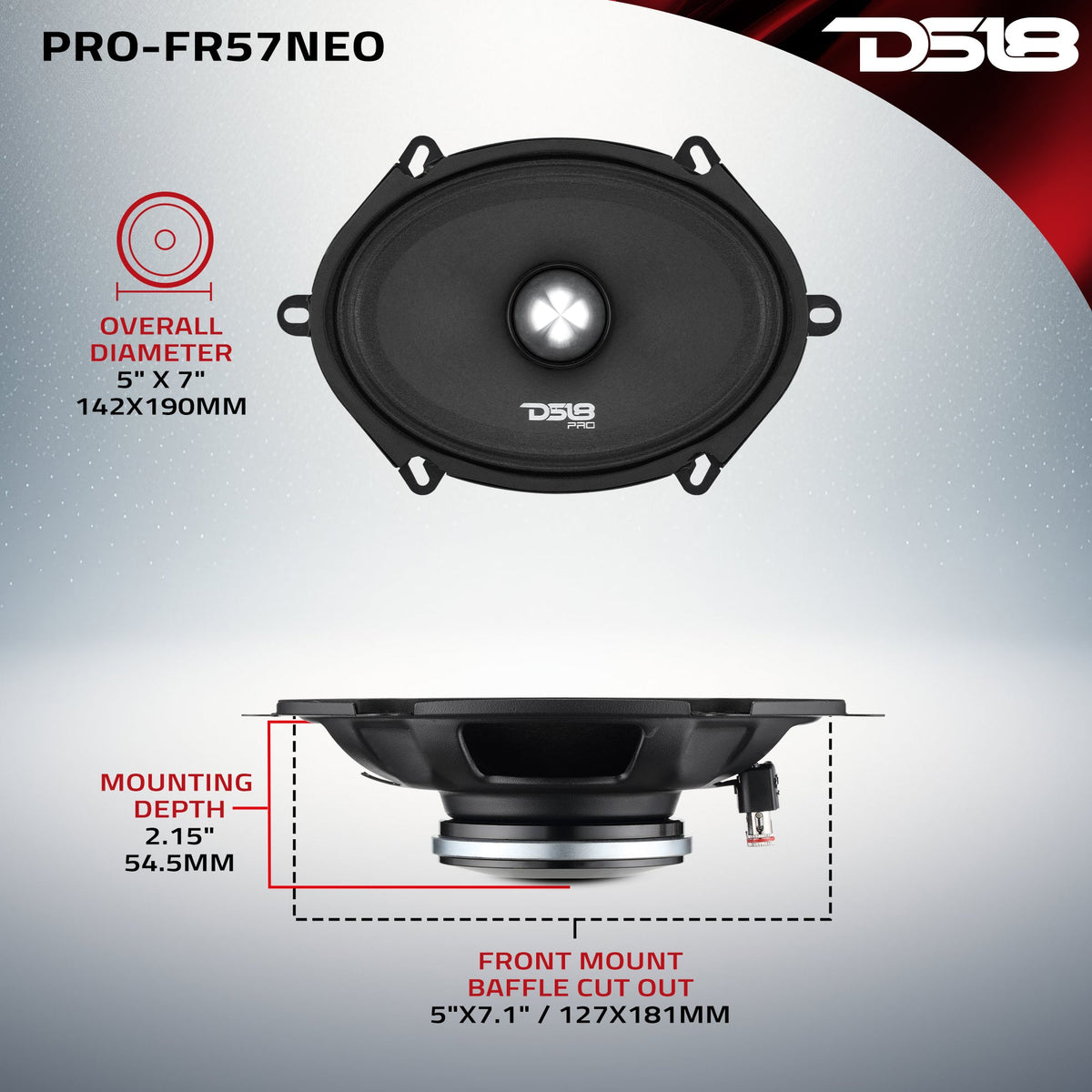 DS18 PRO-FR57NEO 5x7-inch full-range loudspeaker - view 9