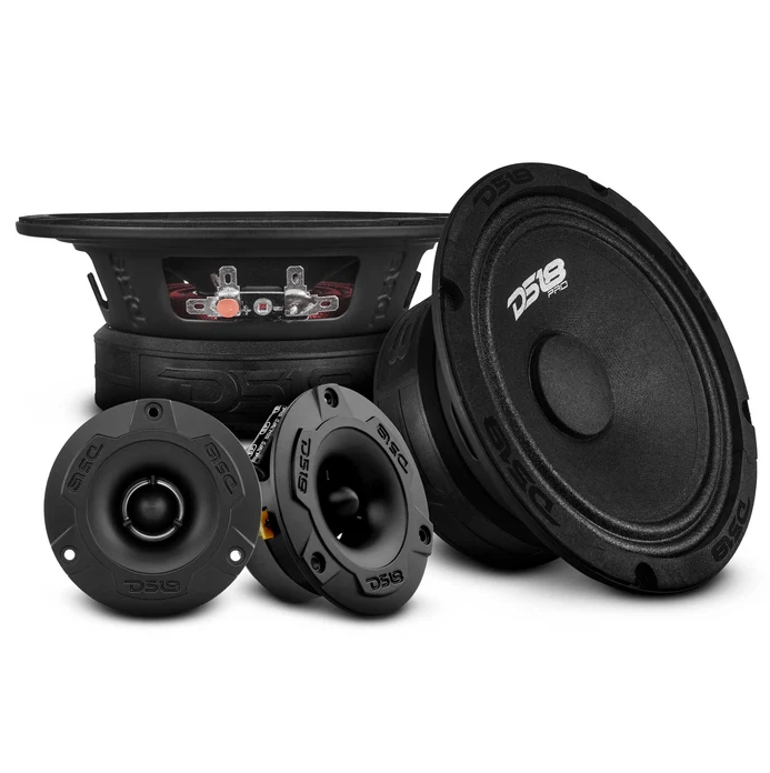 DS18 PRO-GM6.4PK Loudspeakers and Tweeters Package Including a Pair of PRO-GM6.4 + a Pair of PRO-TW1X/BK