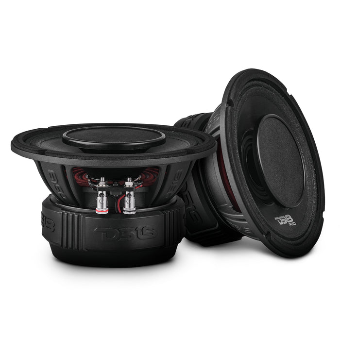 DS18 PRO 6.5" Coaxial Hybrid Mid-Range Speaker | 225W RMS, 4-Ohm, Water-Resistant Cone with Built-in Driver
