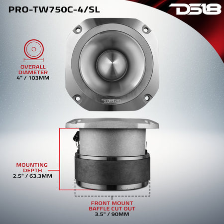 DS18 PRO-TW750C-4/SL 4-inch super bullet tweeter - view 7