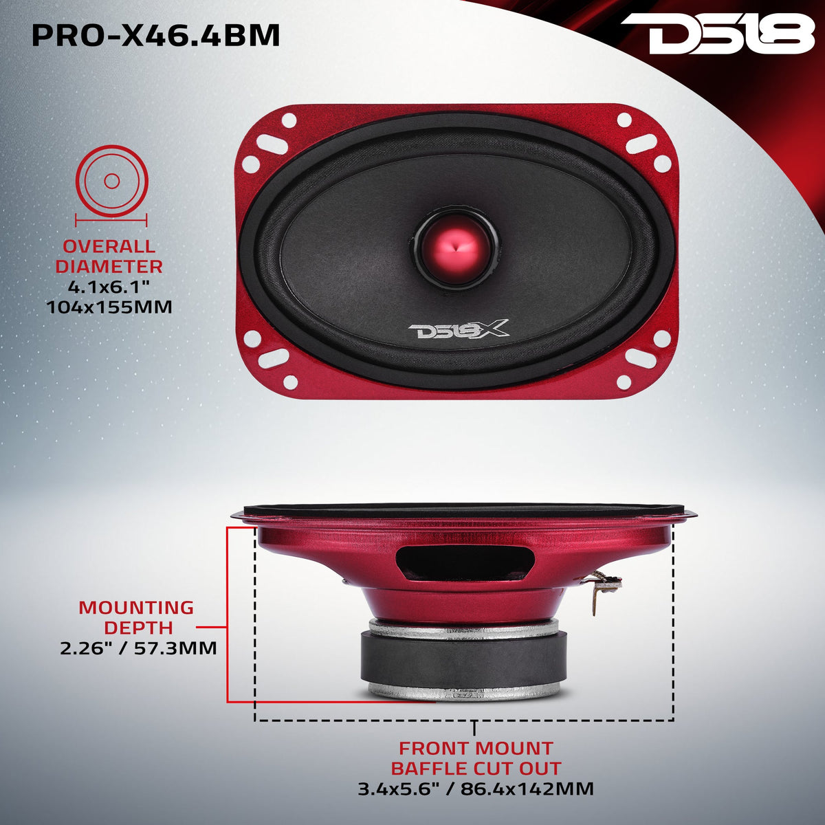 DS18 PRO-X46.4BM 4x6-inch mid-range loudspeaker - view 7