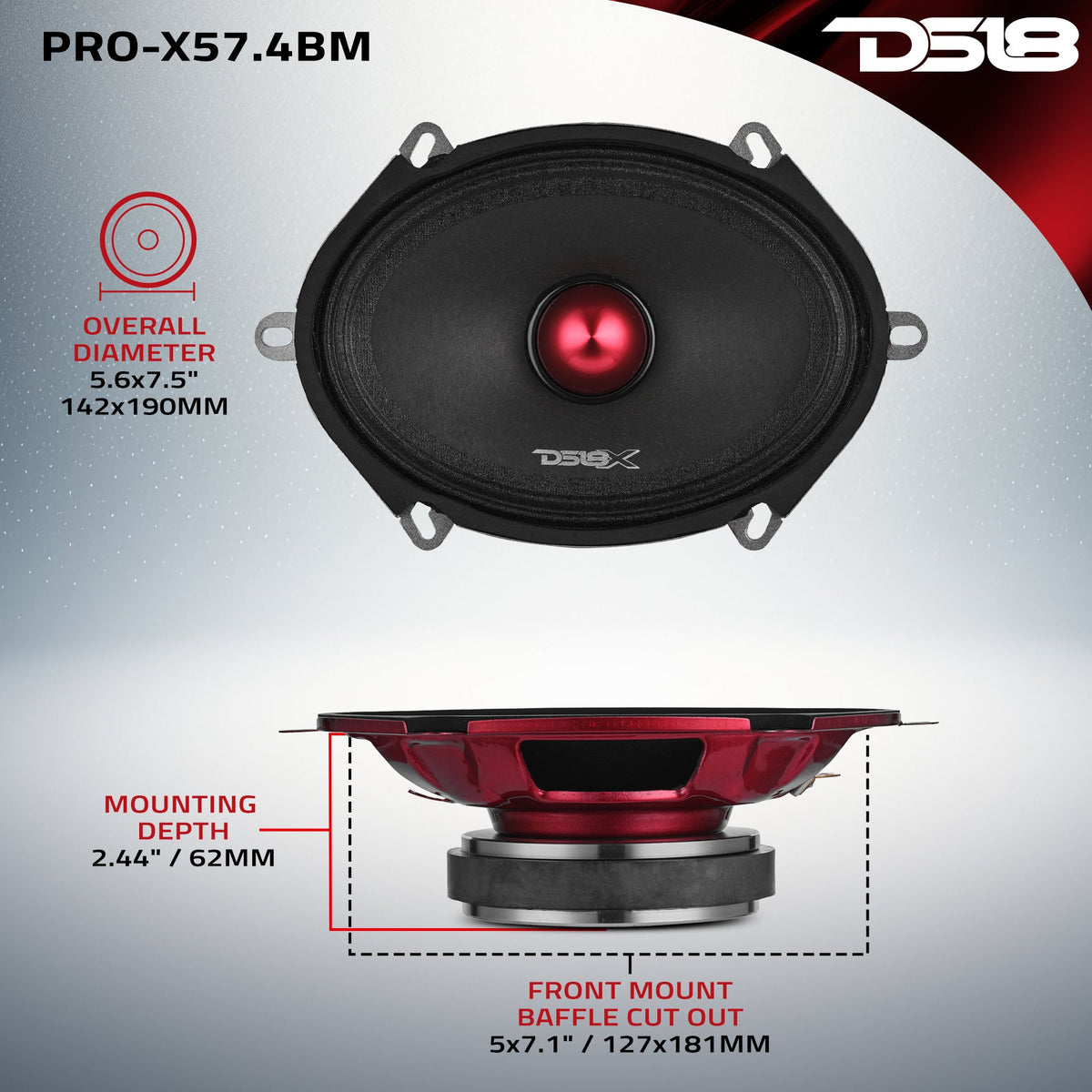 DS18 PRO-X57.4BM 5x7-inch mid-range loudspeaker - view 7