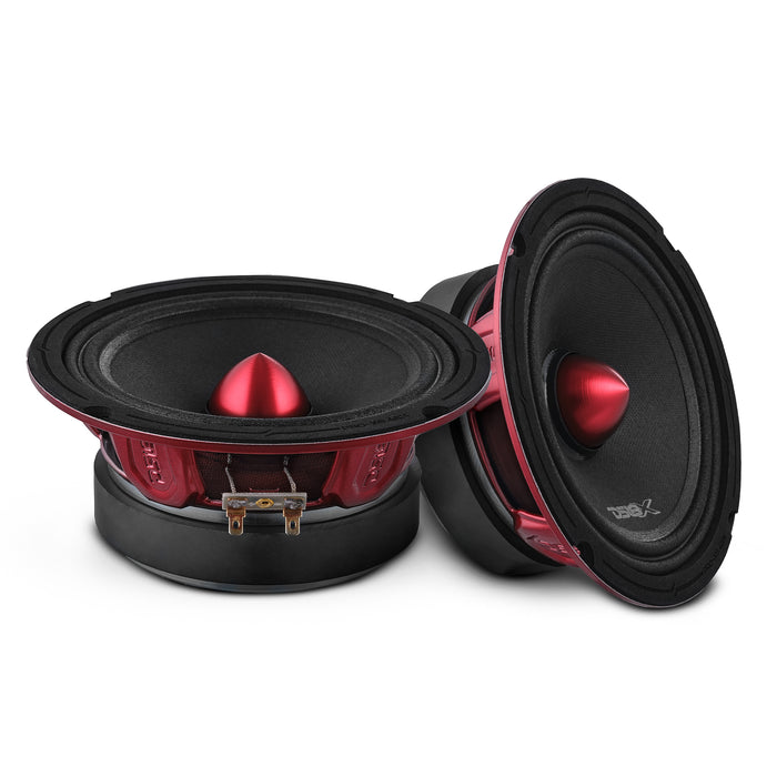 DS18 Pair of PRO-X6.4BM Mid-Range Speakers & PRO-TW1X/BK Tweeters Pro Audio Package