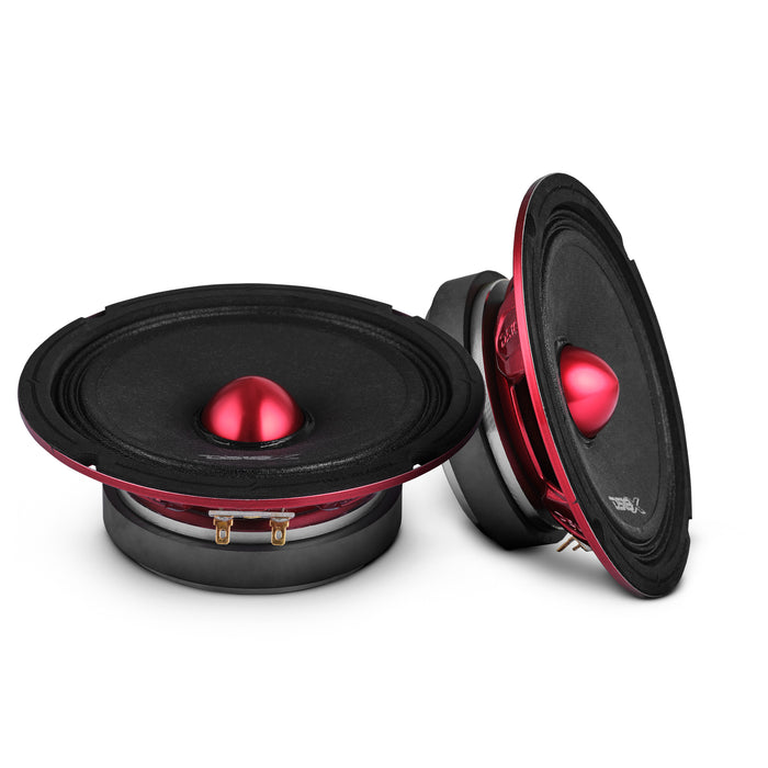 DS18 PRO-X6.4BMSL Slim Loudspeaker - 6.5", Midrange, Red Aluminum Bullet, 400W Max, 200W RMS, 4 Ohms  (1 Speaker)
