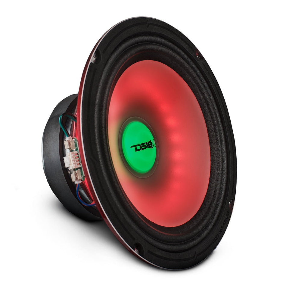DS18 PRO-X8.4RGB 8" Mid-Range Loudspeaker With Dual RGB LED For Cone & Dust Cap 275 Watts 4-Ohm