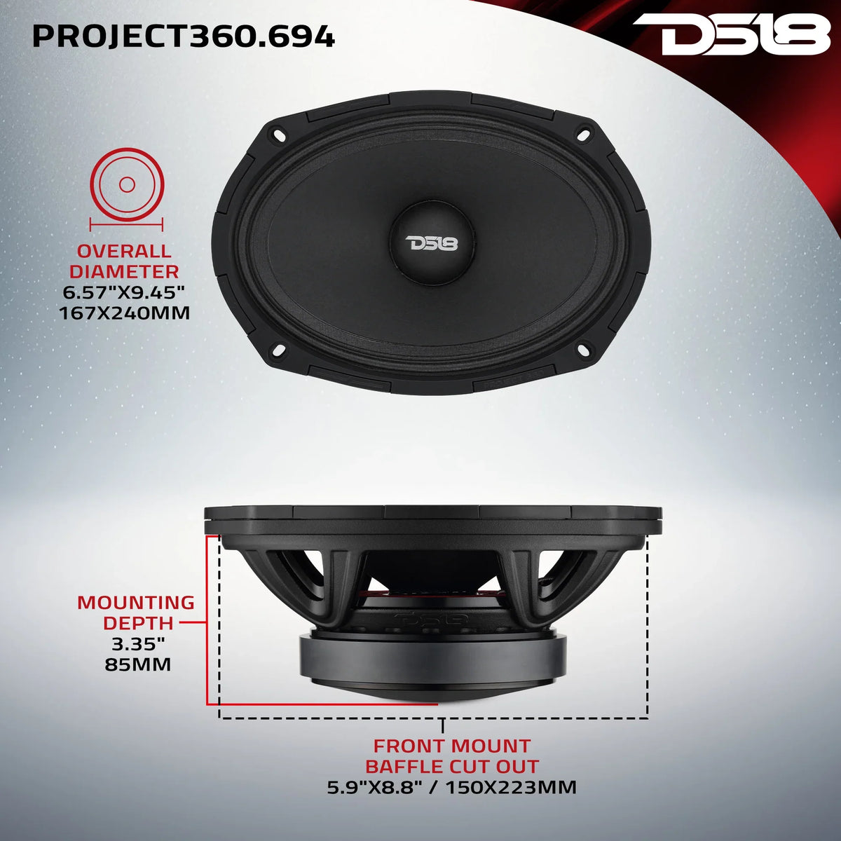 DS18 PROJECT360.694 6x9-inch mid-high loudspeaker - view 12