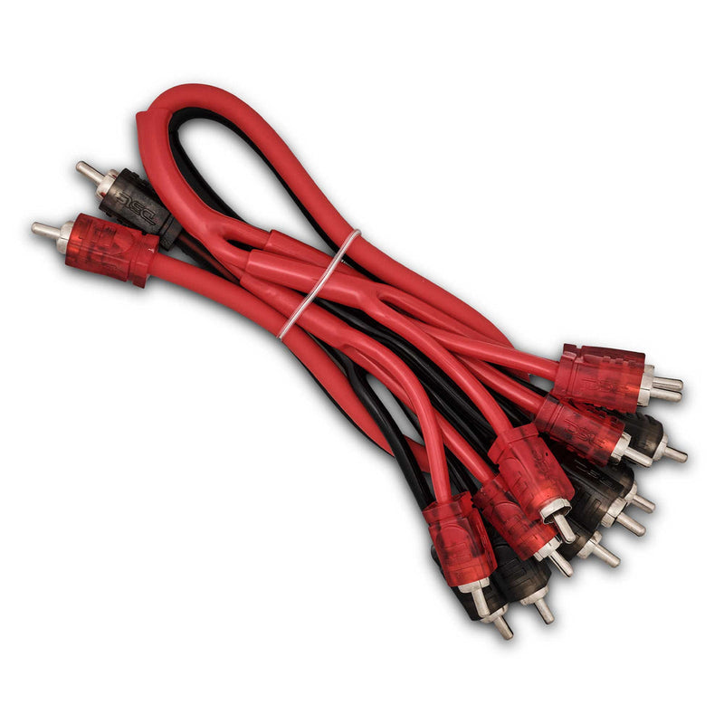 DS18 Level 2 RCA 100% Copper OFC Y Connector 2 Male to 12 Male 1.5FT Red Cable