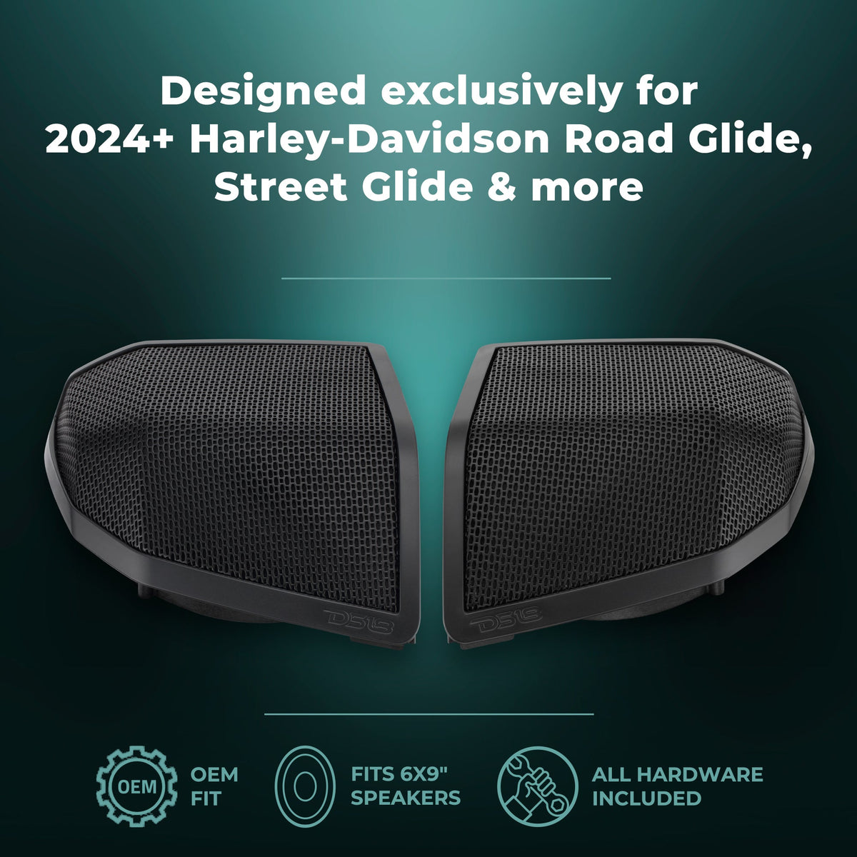 DS18 RY-HD69SBU.24 Harley saddlebag speaker lid kit - view 3