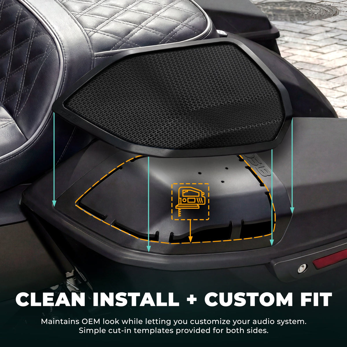 DS18 RY-HD69SBU.24 Harley saddlebag speaker lid kit - view 6