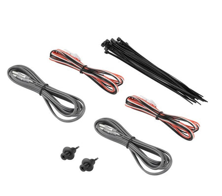 Polaris Front Door Panels with 6.5 inch NXL-iQ speakers, included wiring harness, connectors and zip ties laid out