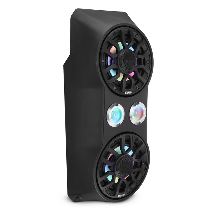 DS18 RZR-PROWFCC62LD Polaris RZR Pro 2020+ Models | Waterfall Center Console Audio Enclosure – Loaded with 6.5" Speakers, 2.3" Tweeters & Digital LED Lighting