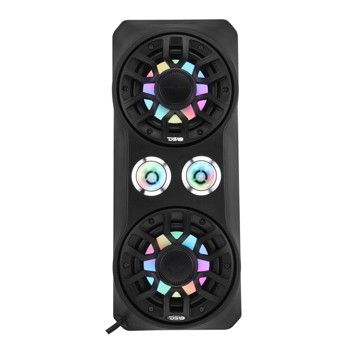 DS18 RZR-PROWFCC62LD Polaris RZR Pro 2020+ Models | Waterfall Center Console Audio Enclosure – Loaded with 6.5" Speakers, 2.3" Tweeters & Digital LED Lighting