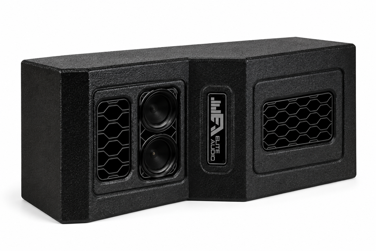 Universal Center Console Enclosure – 12″ Subwoofer, Dual 6.5″ Speakers & 3.75″ Tweeters, Tuned 38Hz