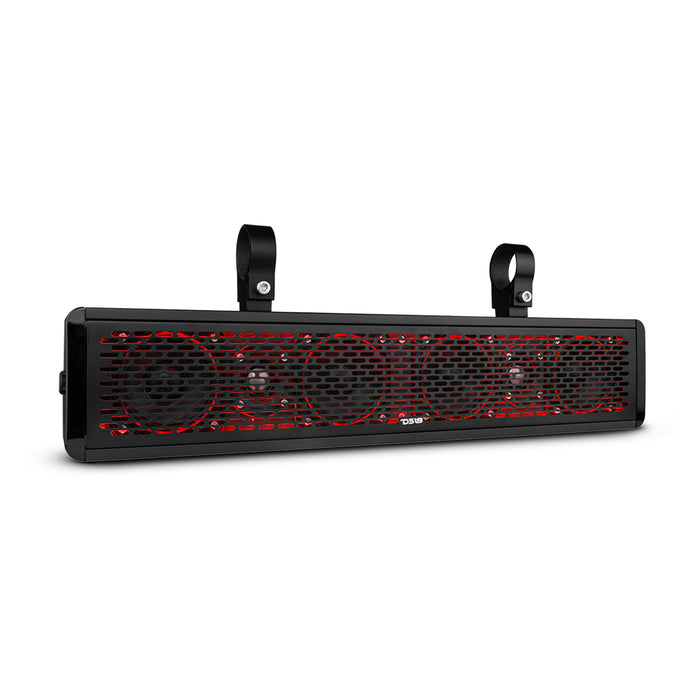 DS18 SBAR25 25 Inch Hydro Sound Bar 2-Way Waterproof Speaker System with Integrated RGB Lights 200 RMS 600 Watts Max - Ideal for ATV UTV SXS Marine RZR Easy Installation