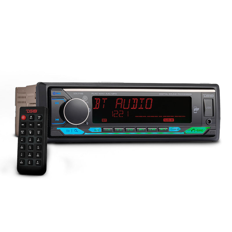 Ds18 Digital Media Receiver | Single Din | DSP | APP | Bluetooth Audio and Calling Head Unit | Aux Input | USB | Mechless | AM/FM Radio Receiver | 3V + 3.5V Subwoofer
