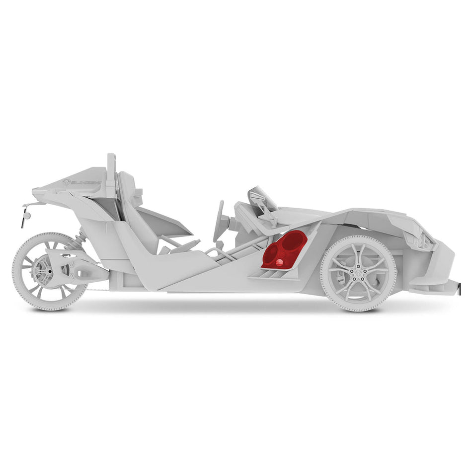DS18 DS-SLG-F82LD Polaris Slingshot Dual Front Fender 8” Loaded Speaker Pods with Digital LED Lighting