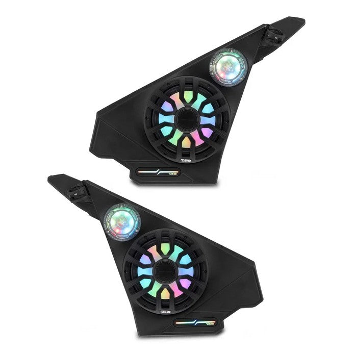 Polaris Slingshot Front Kick Panel Speaker Pods, pair with RGB lit woofers and tweeters